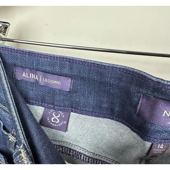NWT NYDJ Alina Skinny Legging Blue Denim Stretch Echo Valley Medium Wash Size 14 - Picture 6 of 14